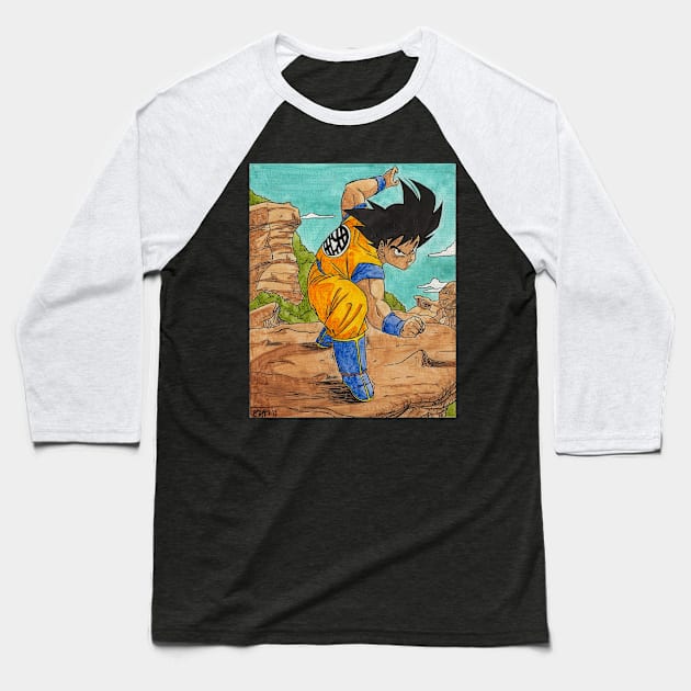 Goku (Painted) Baseball T-Shirt by S3NTRYdesigns